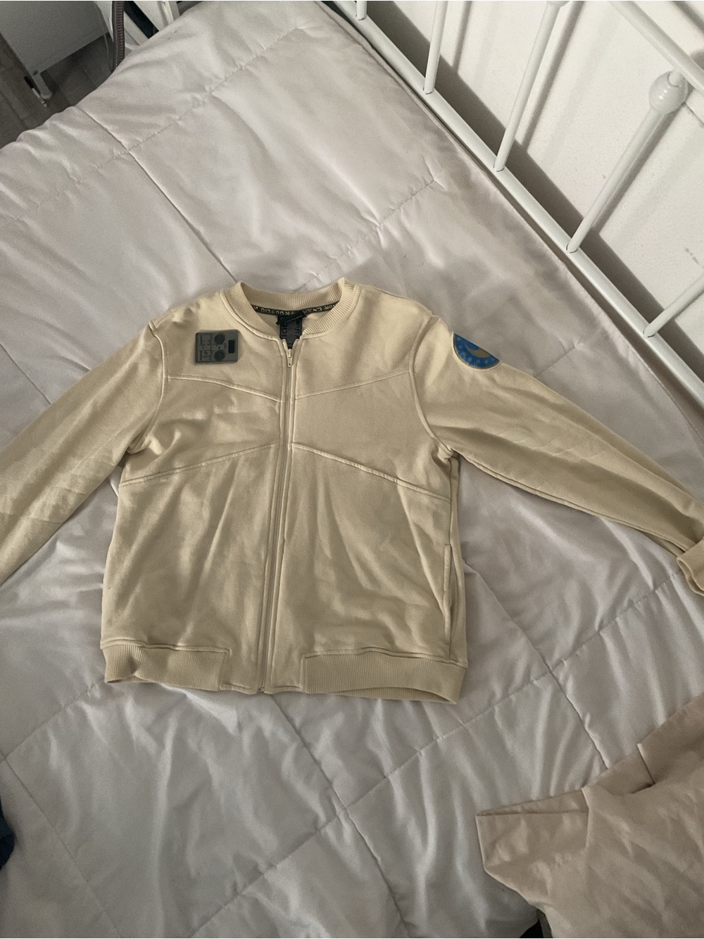 Star Wars Cream Bomber Jacket with Blue Patch
